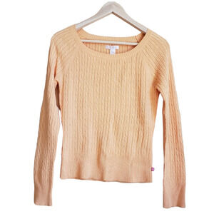 Aeropostale Girl's Cable Knit Sweater Orange Large